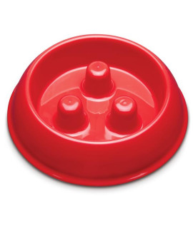 ProSelect Plastic Slow Feeder Dog Bowl - Red
